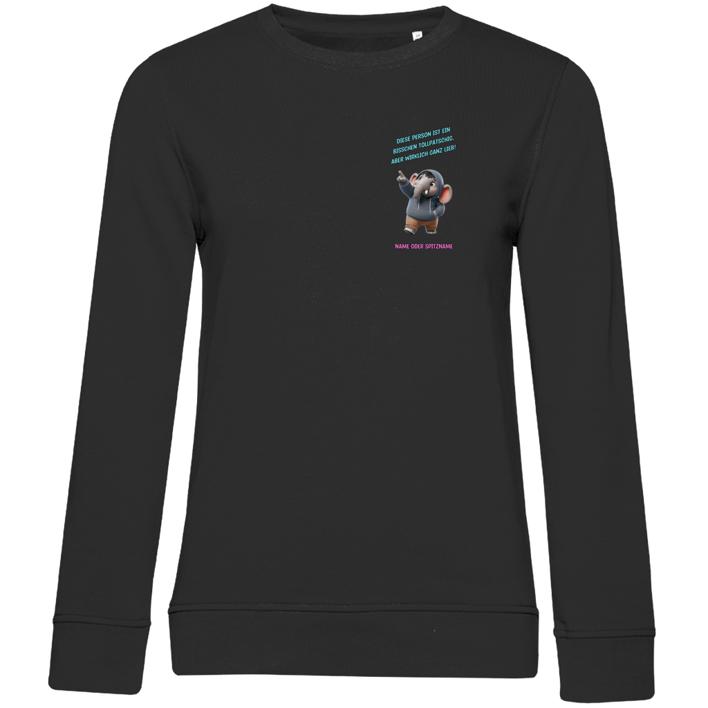 Modell Katharina - Elnika Damen Bio Sweatshirt - Tollpatschig aber lieb