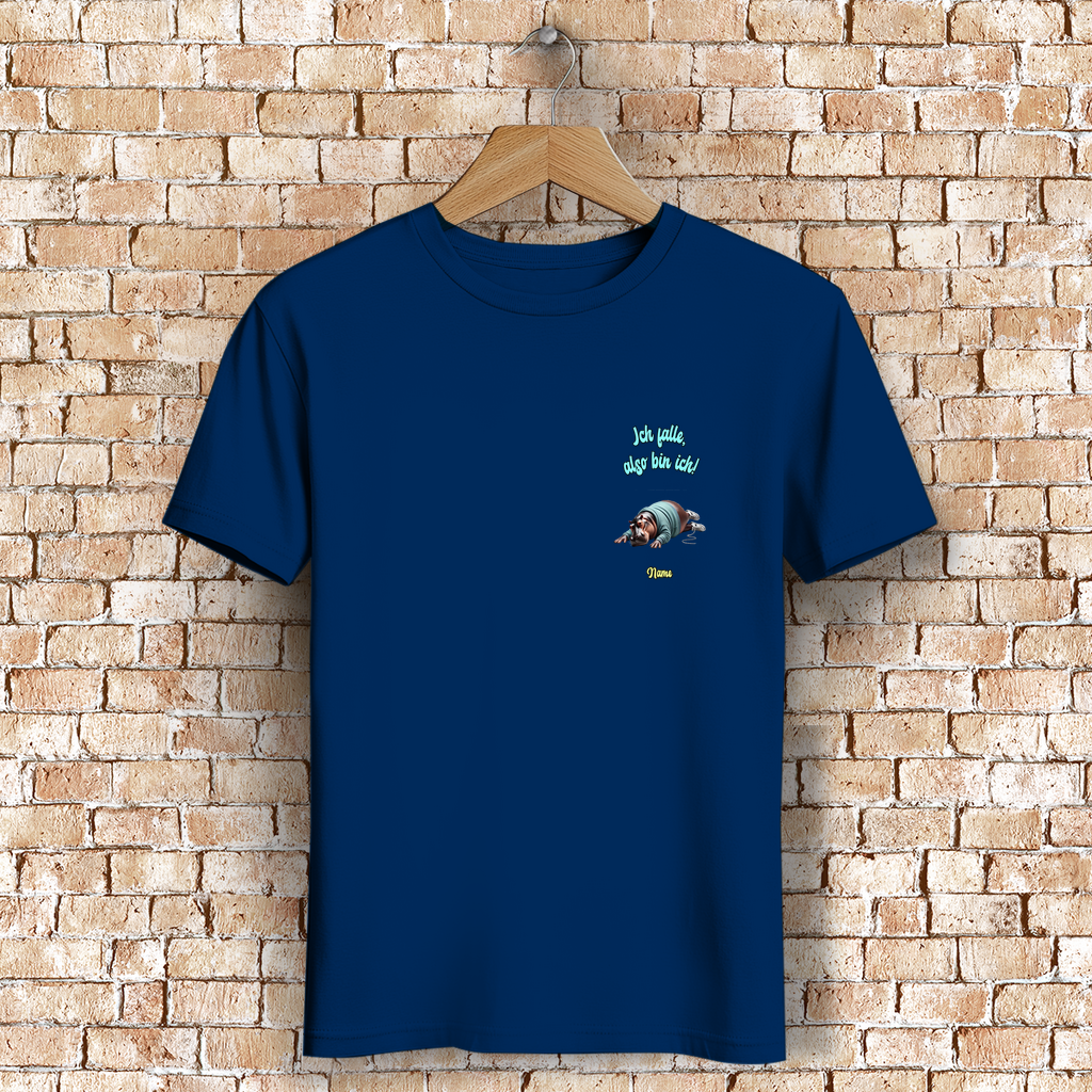 Modell Niko * Elnika Herren Bio T-Shirt * Ich falle, also bin ich!