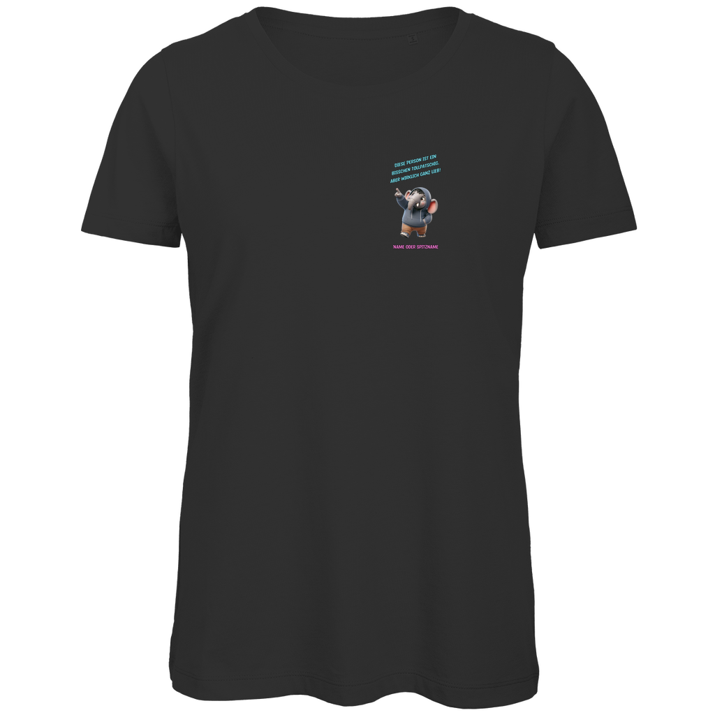 Modell Elfriede - Elnika Damen Bio T-Shirt - Tollpatschig aber lieb