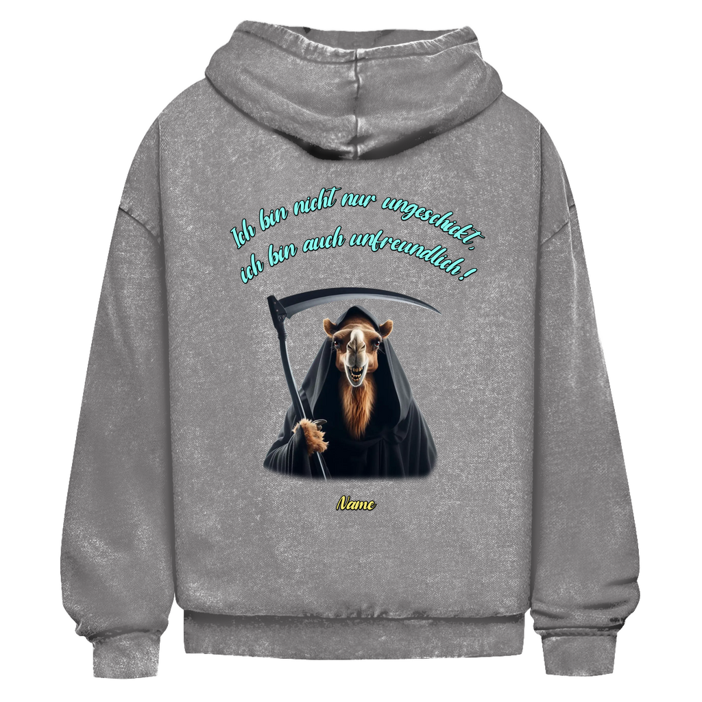 Modell Nicole * Elnika Oversize Washed Hoodie * Unfreundlich