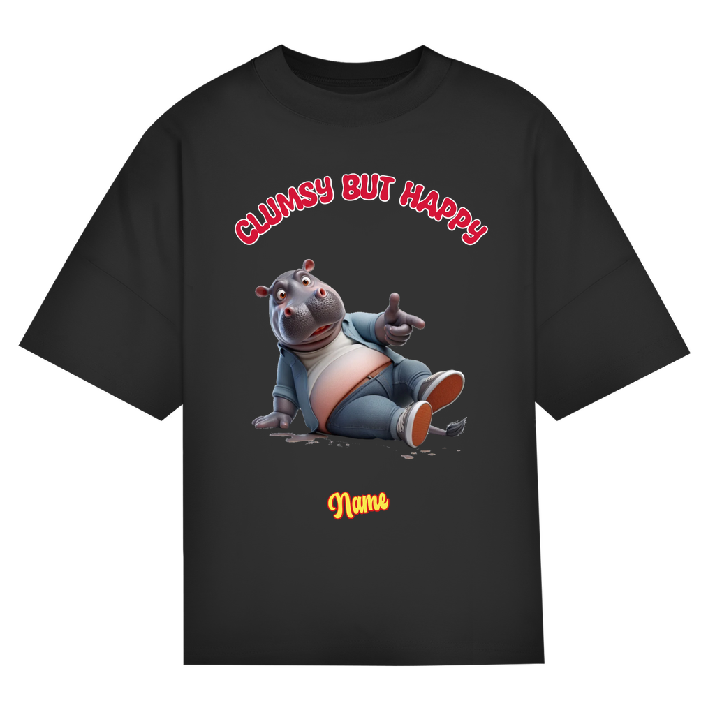 Modell Niklas * Elnika Oversize Bio T-Shirt * Clumsy but happy