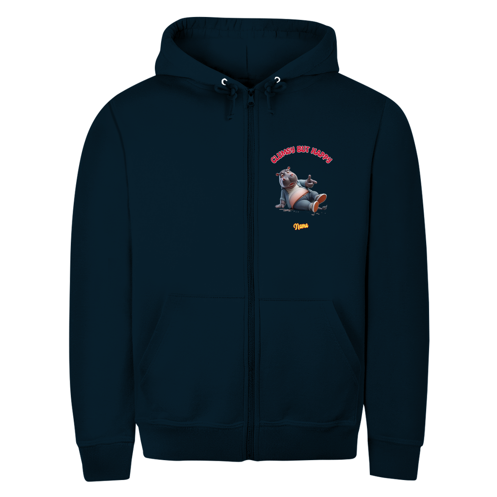 Modell Egon * Elnika Herren Zipper Hoodie  * Clumsy but happy