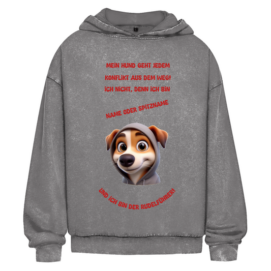 Modell Nicole -  Oversize Washed Hoodie - Rudelführer