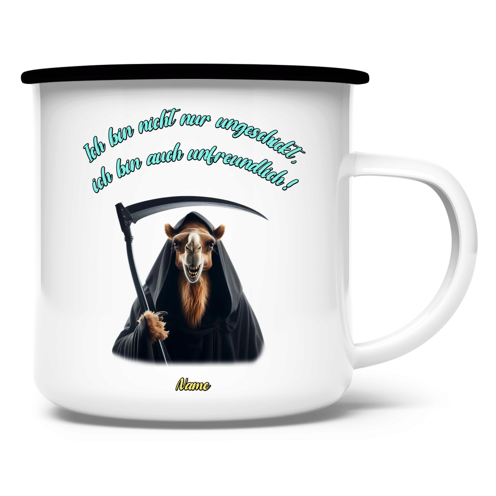 Elnika Emaille Tasse * Unfreundlich