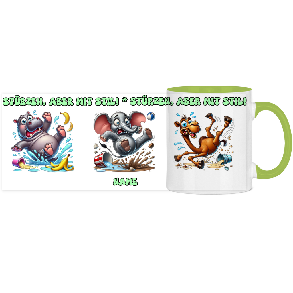 Elnika Panorama Tasse zweifarbig - Stürzen, aber mit Stil!