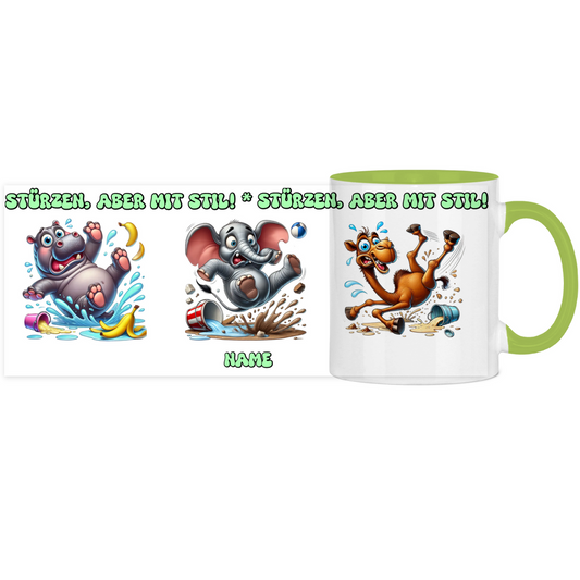 Elnika Panorama Tasse zweifarbig - Stürzen, aber mit Stil!