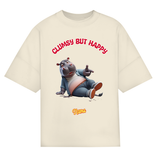 Modell Niklas * Elnika Oversize Bio T-Shirt * Clumsy but happy