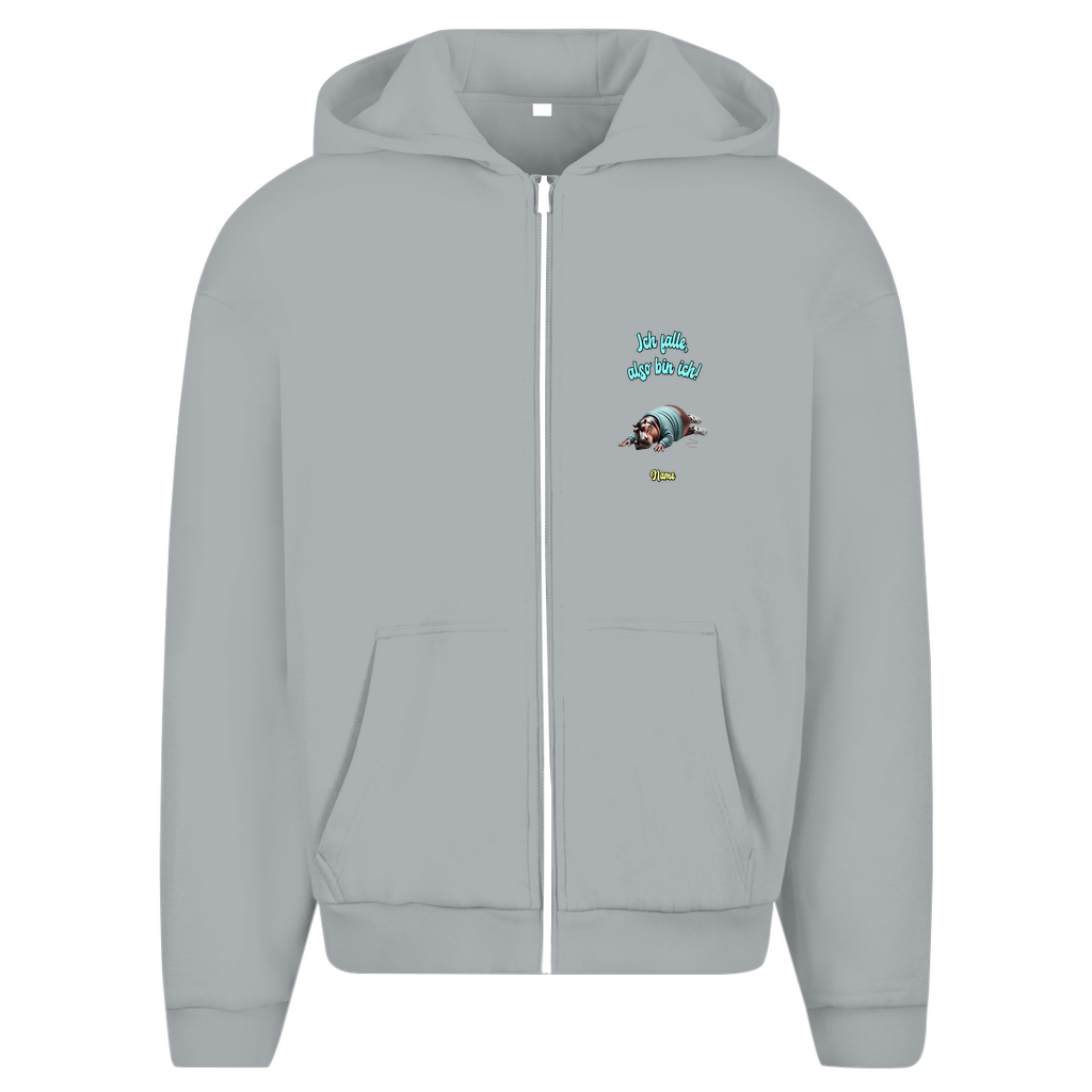 Modell Erna * Elnika Oversize Zipper Hoodie * Ich falle, also bin ich!