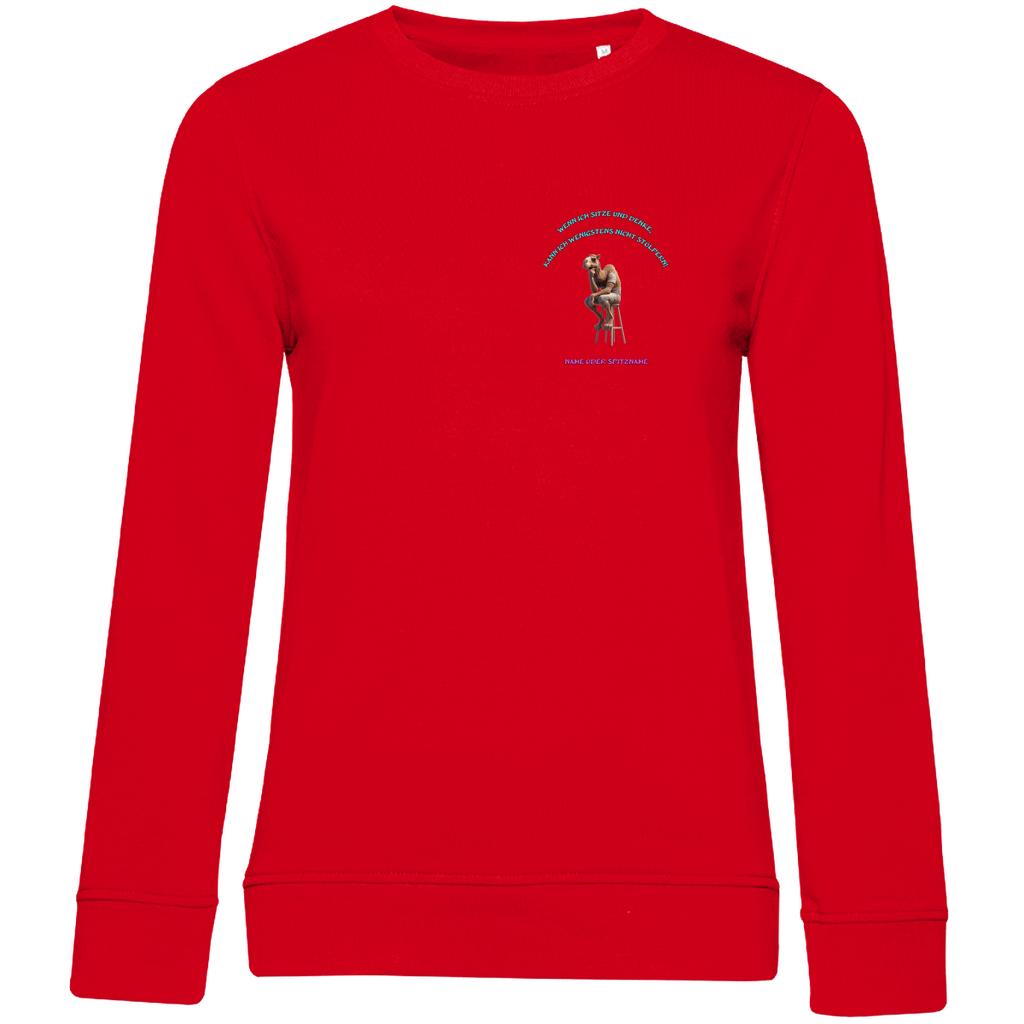 Modell Katharina  * Elnika Damen Bio Sweatshirt  * Denkerpose