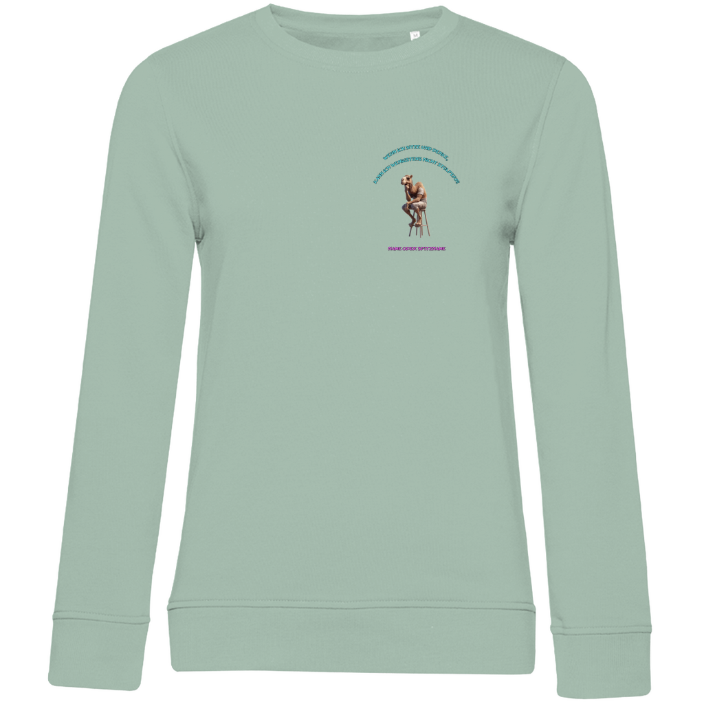 Modell Katharina  * Elnika Damen Bio Sweatshirt  * Denkerpose