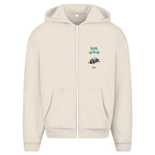 Modell Erna * Elnika Oversize Zipper Hoodie * Ich falle, also bin ich!