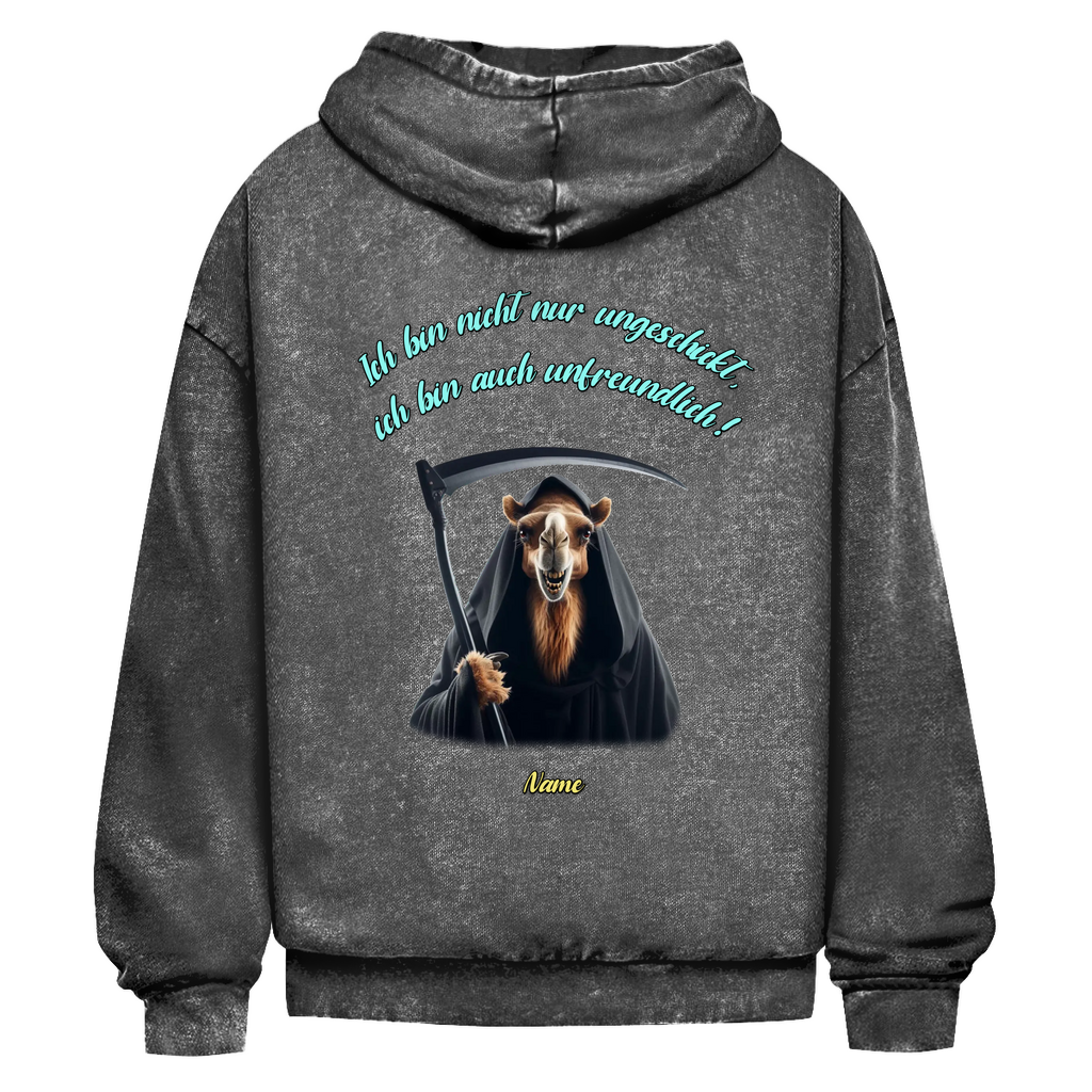 Modell Nicole * Elnika Oversize Washed Hoodie * Unfreundlich