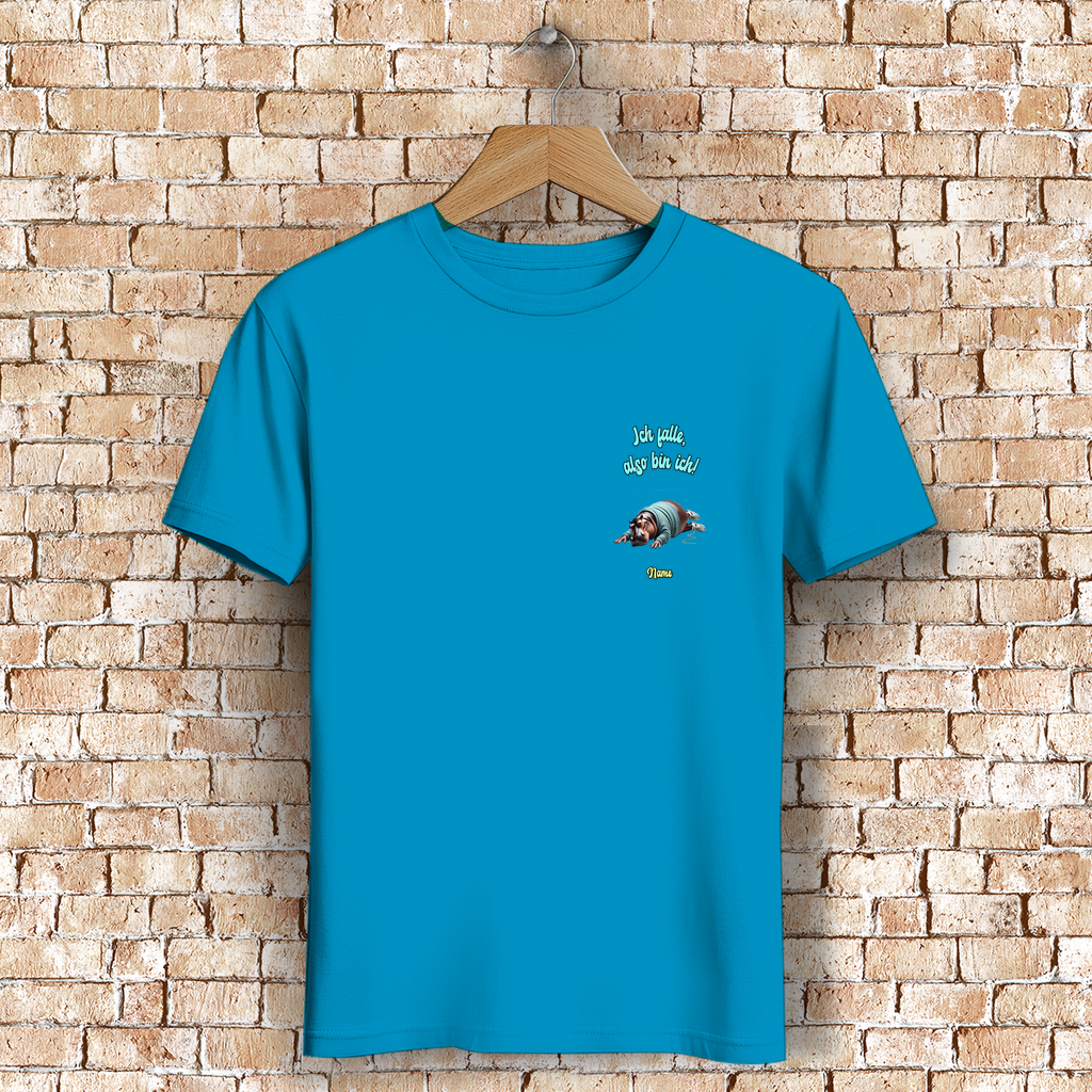 Modell Niko * Elnika Herren Bio T-Shirt * Ich falle, also bin ich!