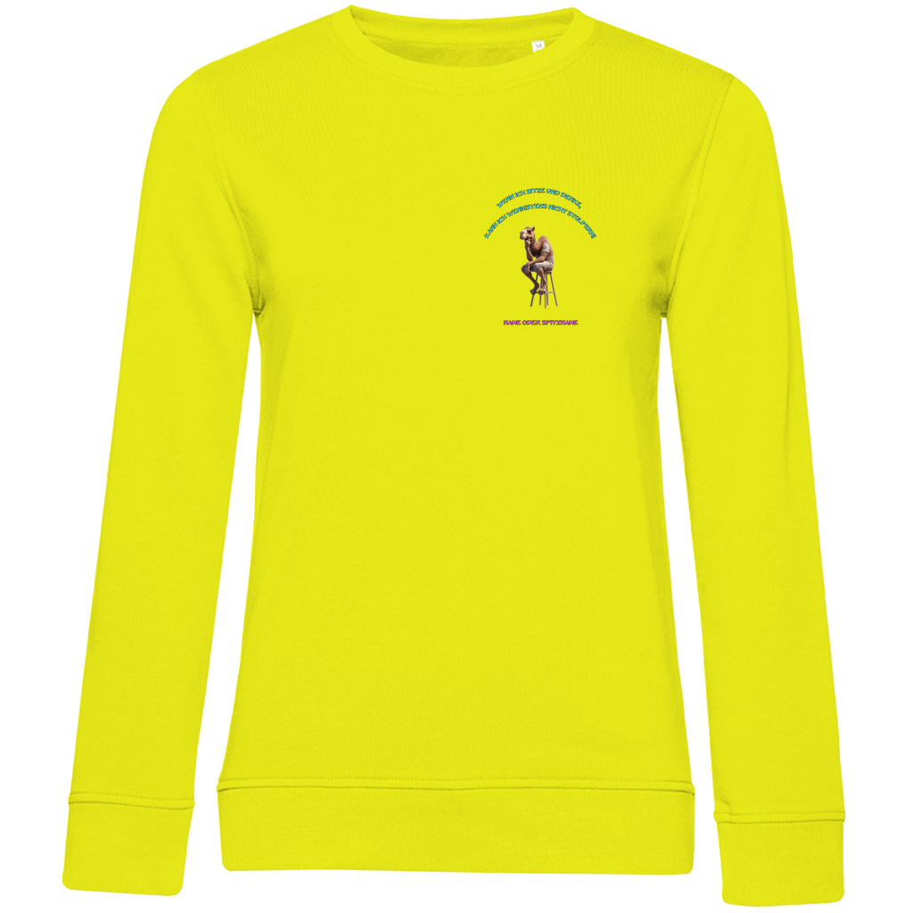 Modell Katharina  * Elnika Damen Bio Sweatshirt  * Denkerpose