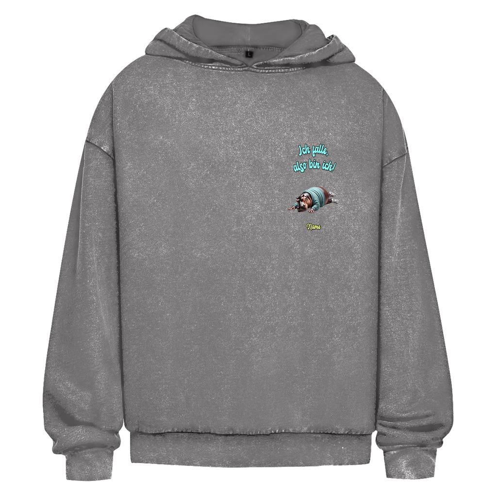 Modell Nicole * Elnika Oversize Washed Hoodie * Ich falle, also bin ich!