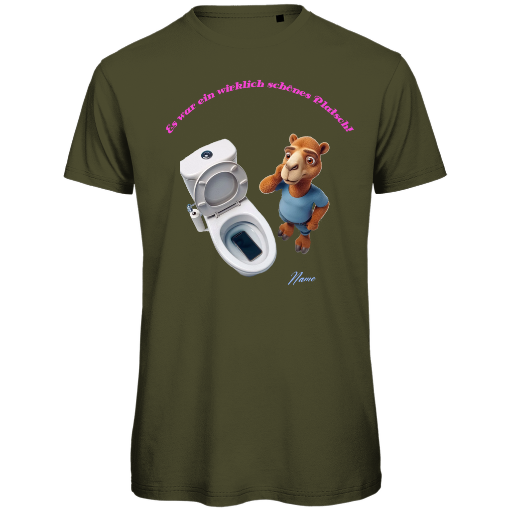 Modell Niko * Elnika Herren Bio T-Shirt * Handy im Klo
