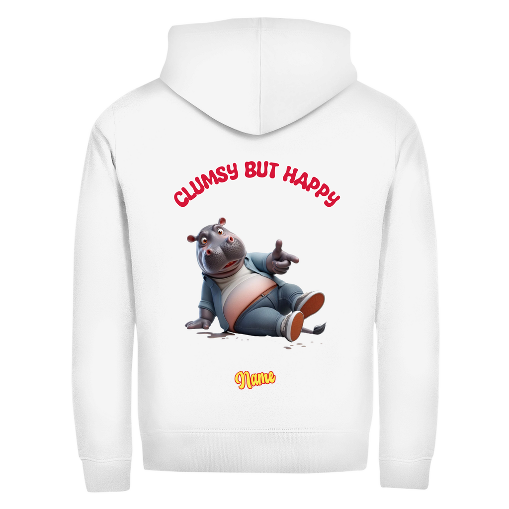 Modell Egon * Elnika Herren Zipper Hoodie  * Clumsy but happy