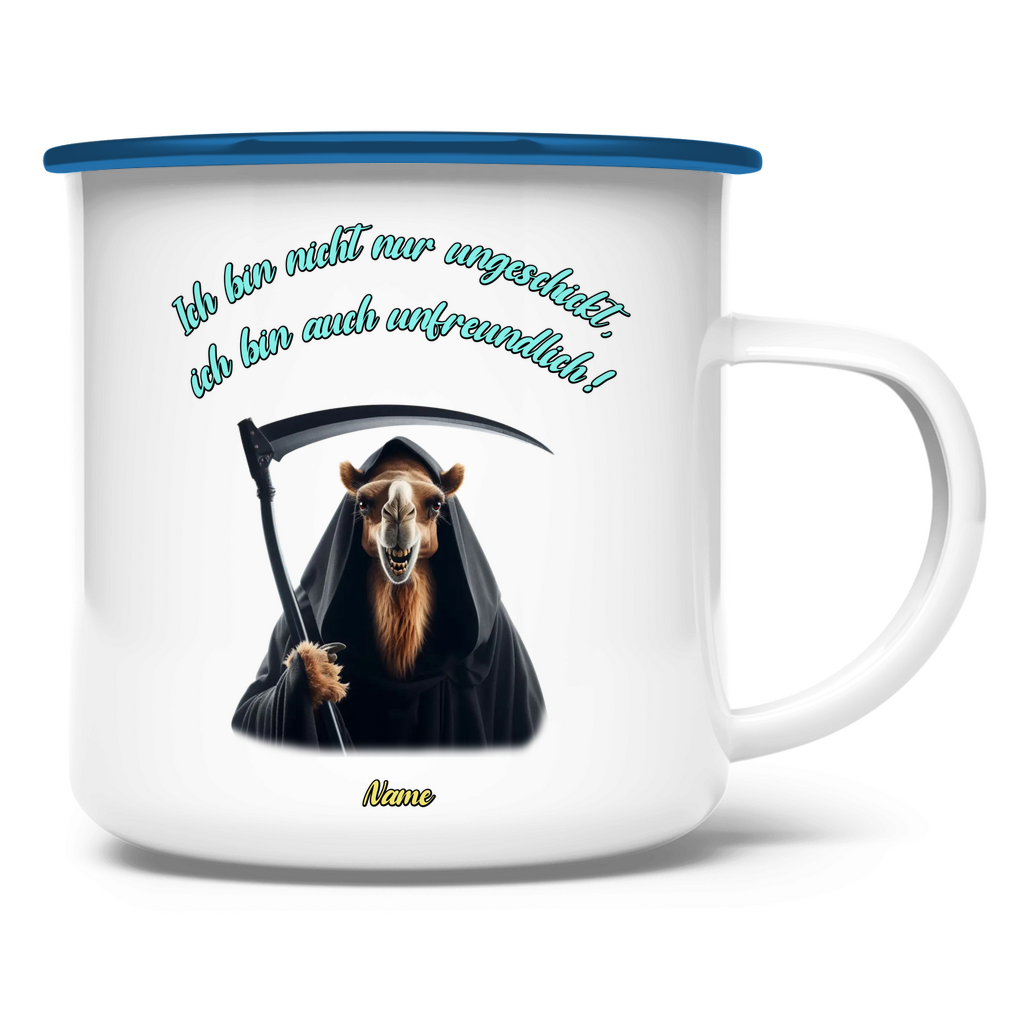Elnika Emaille Tasse * Unfreundlich