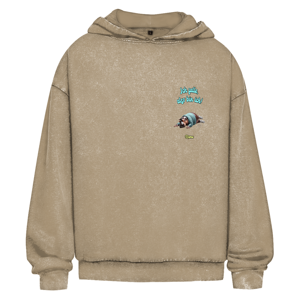 Modell Nicole * Elnika Oversize Washed Hoodie * Ich falle, also bin ich!